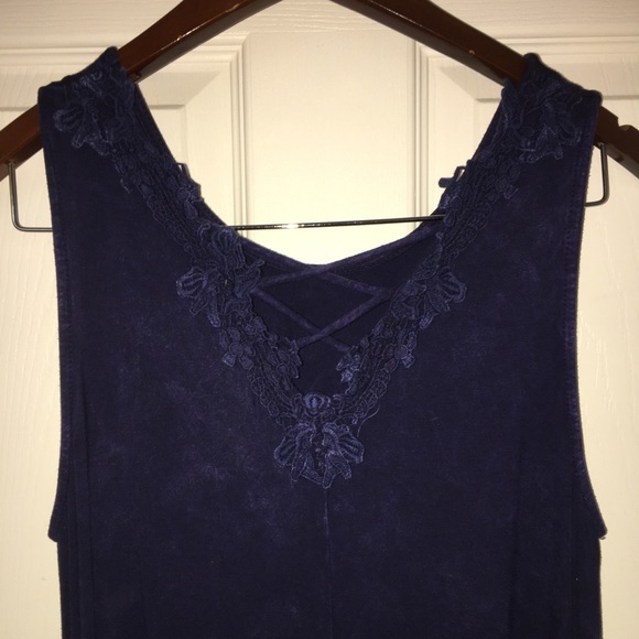 Washed Navy Tank Dress - Picture 3 of 3